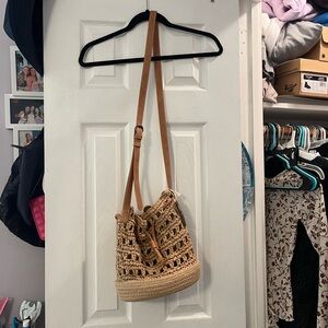 WICKER BASKET CROSSBODY BAG